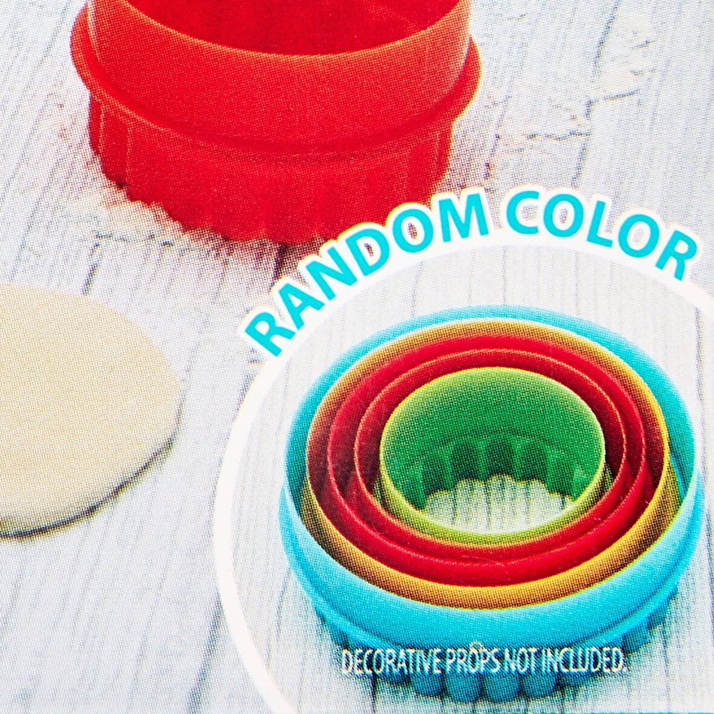 Round Double-Sided Plastic Cookie Cutter Set, 5 Pieces