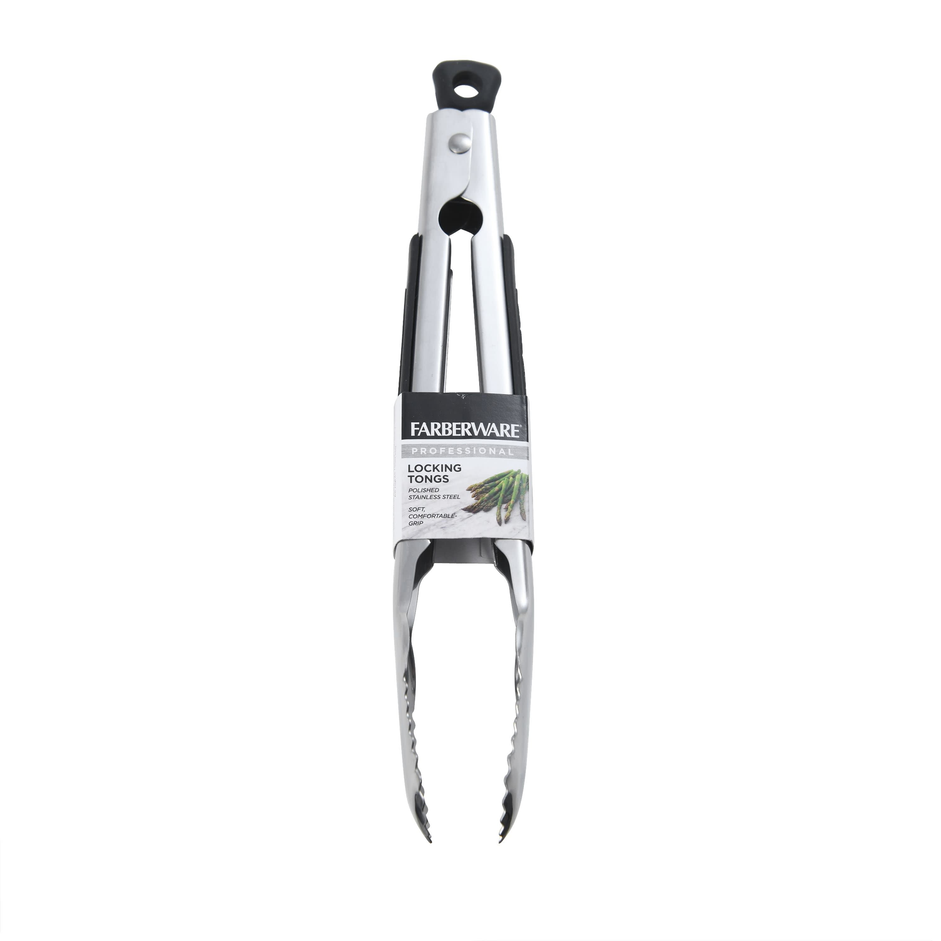 Stainless Steel 9 in Locking Kitchen Food Tongs