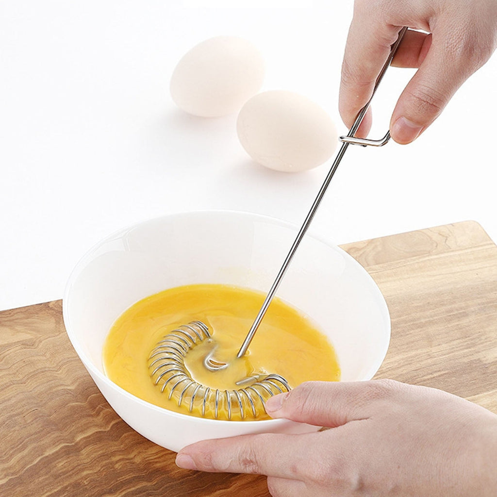 Small Whisk Mixer, Flat Whisk Handheld, 10 Inch Stainless Steel Wire Egg Whisk, Spring Coil Whisk, Stainless Steel Eg...