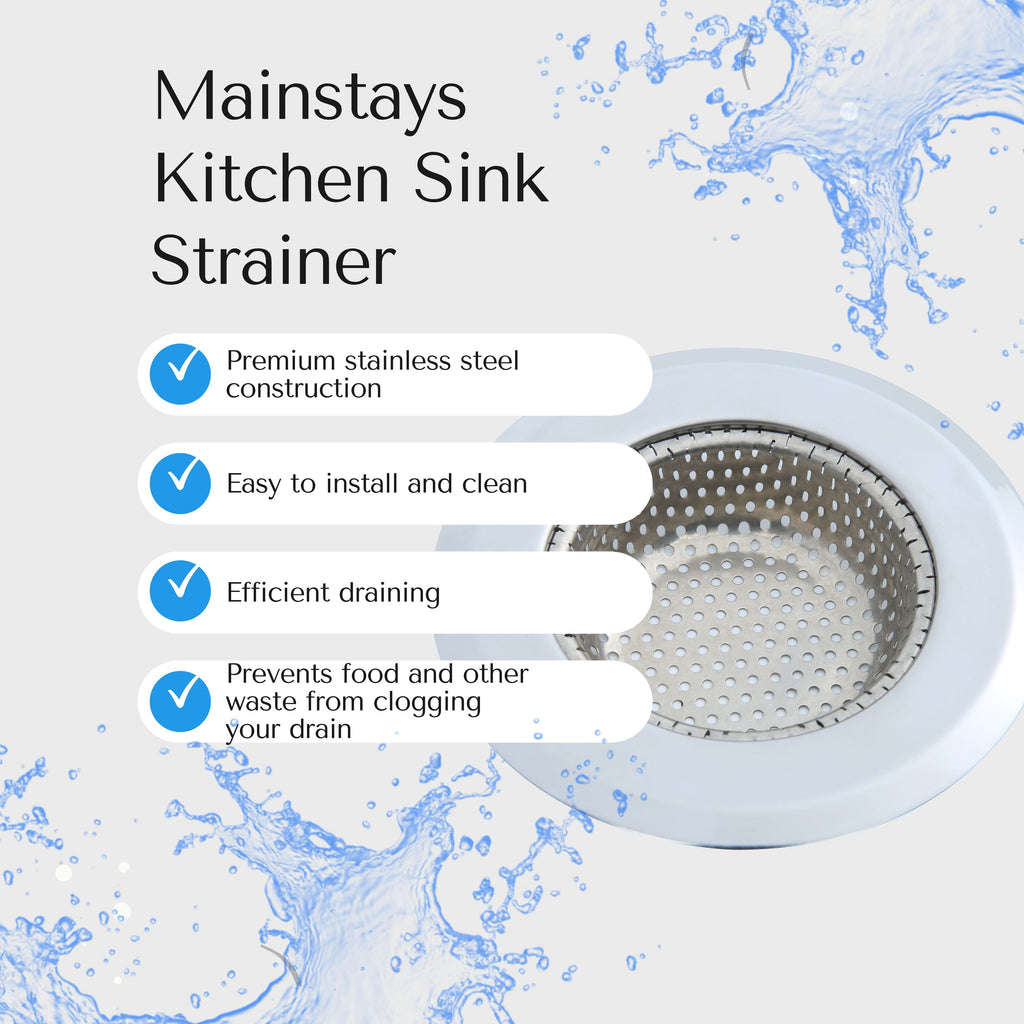 Stainless Steel Kitchen Sink Drain Strainer 4.45" - Durable Food Catcher Chrome
