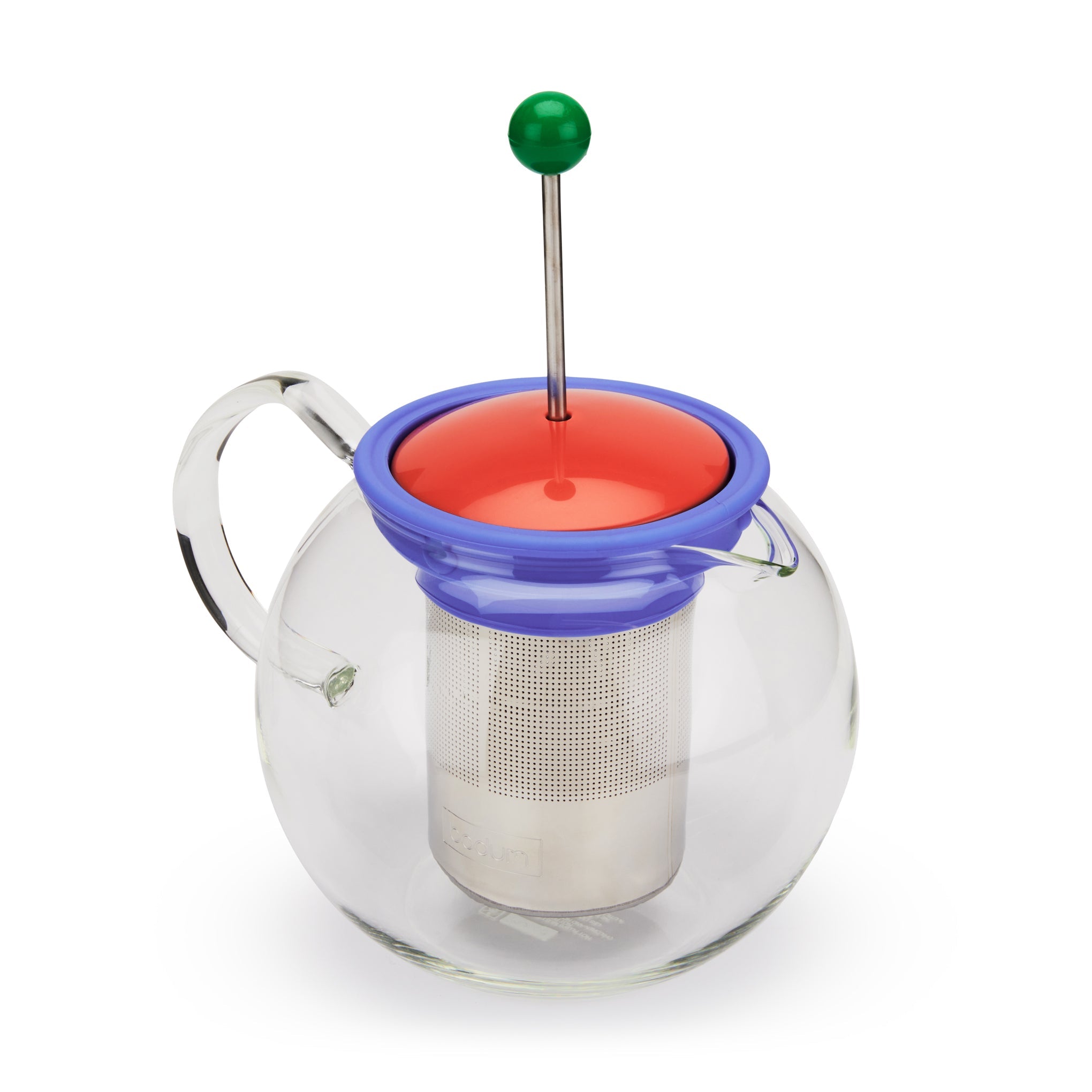 Bodum Assam Brew Teapot - Dark Coral/ Pale Blue