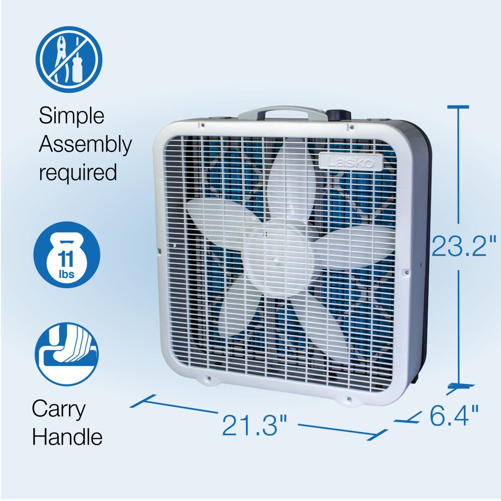 Lasko Air Flex 2-in-1 Box Fan &amp; Air Purifier, 20-Inch, 3 Speeds, White, FF305