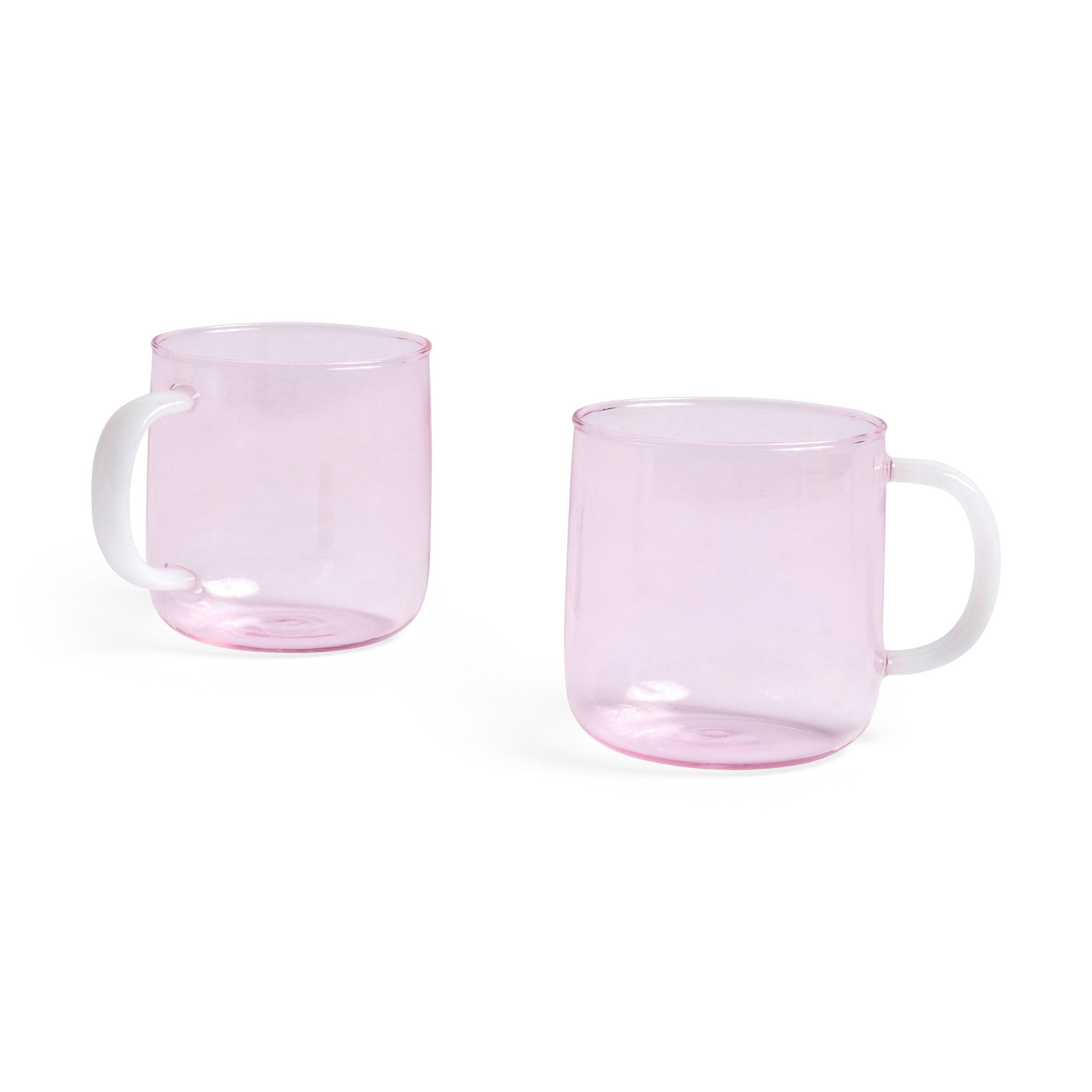 HAY Glass Mugs - Set of 2 - Grey/ Light Pink
