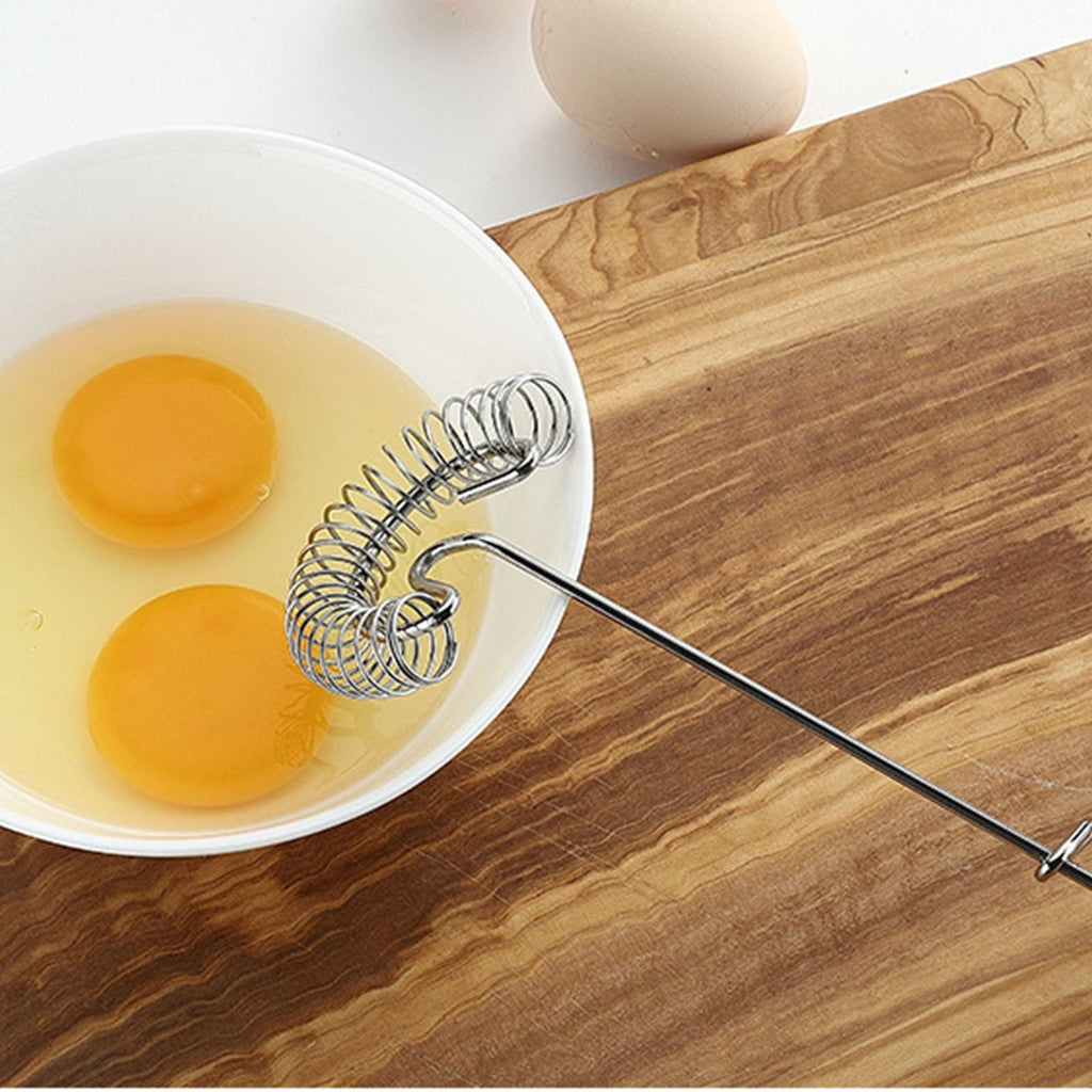 Small Whisk Mixer, Flat Whisk Handheld, 10 Inch Stainless Steel Wire Egg Whisk, Spring Coil Whisk, Stainless Steel Eg...