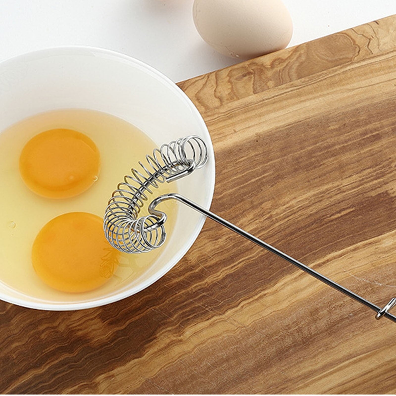Small Whisk Mixer, Flat Whisk Handheld, 10 Inch Stainless Steel Wire Egg Whisk, Spring Coil Whisk, Stainless Steel Eg...
