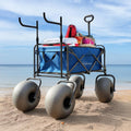 Beach Cart with 13" Balloon Wheels, Chair Racks &amp; Pump Included