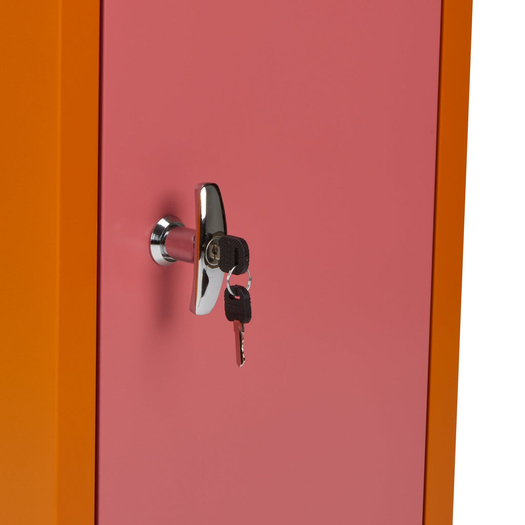 Metal Locker &amp; Side Table - Pink