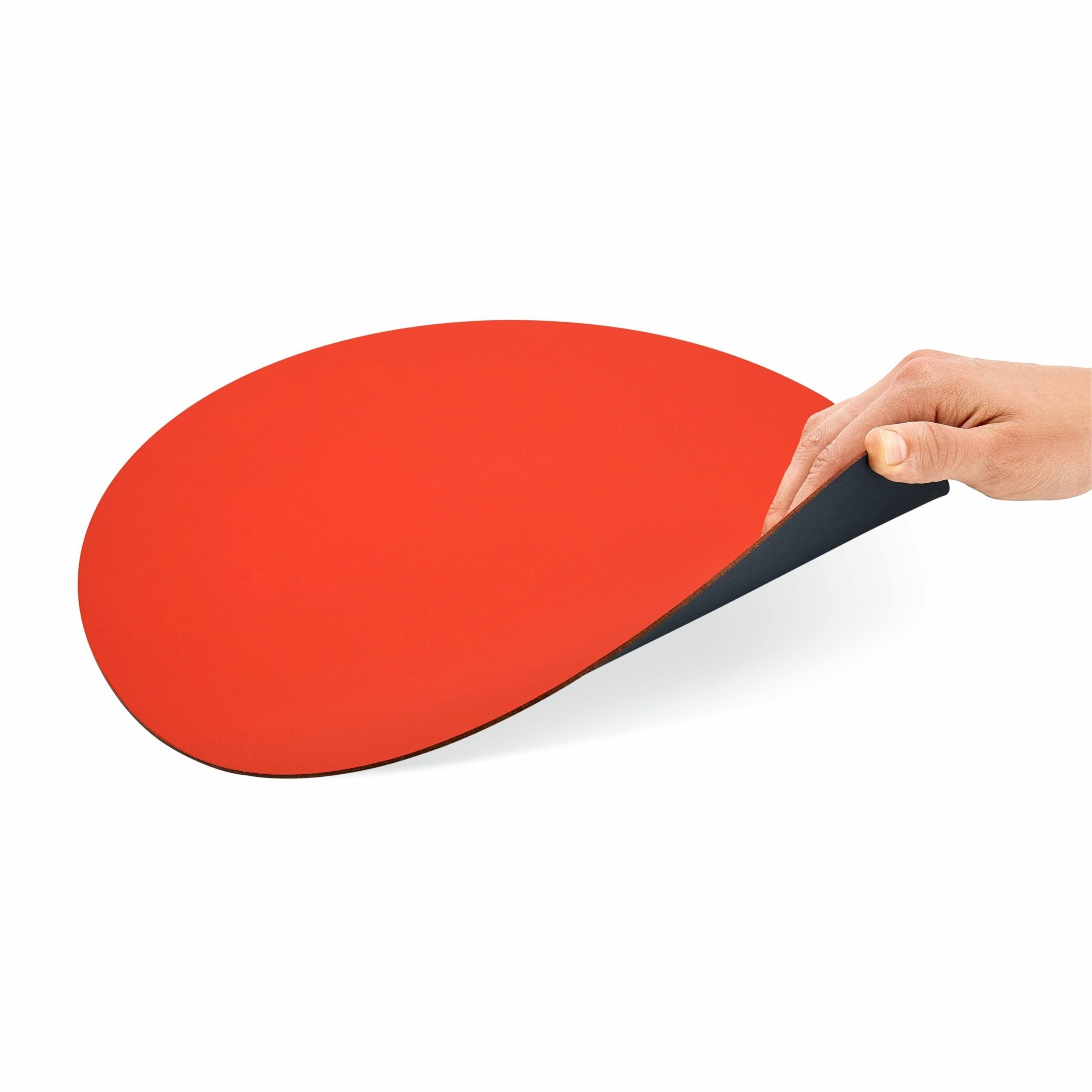 Dual-Sided Recycled Leather Placemat - Red/ Charcoal