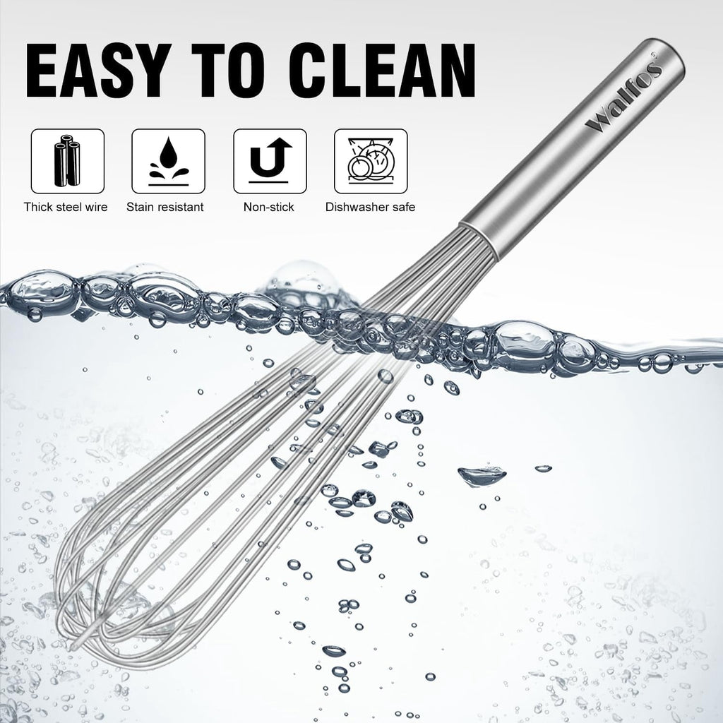 Whisk,14in Large Whisks, Heavy Duty Stainless Steel Wire Whisk for Blending, Whisking, Beating Suitable for st...