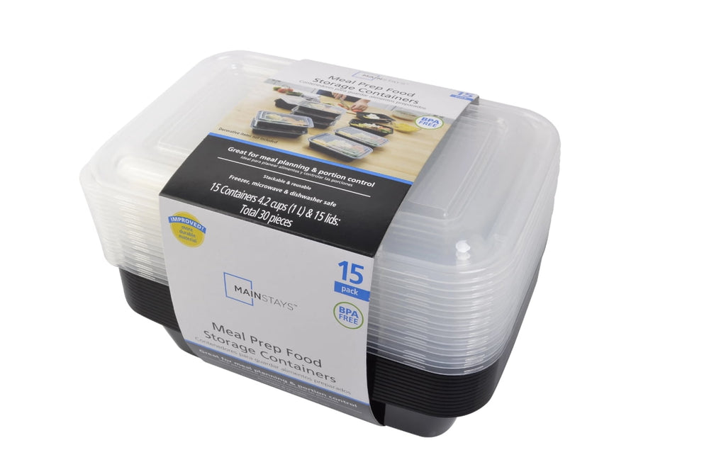 15-Pack Meal Prep Containers with Lids, BPA-Free, Leak-Resistant, Microwave and Dishwasher Safe, Stackable, Reusable ...