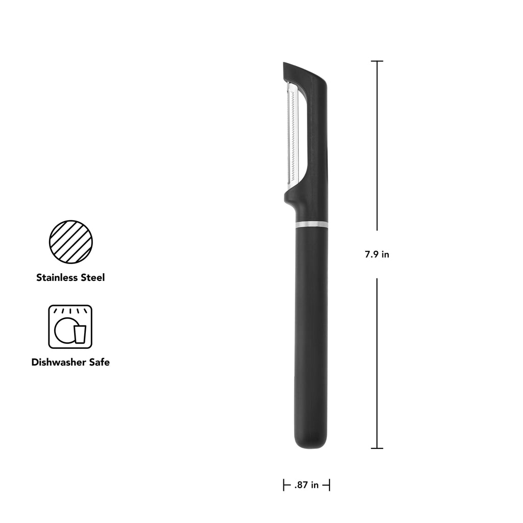 2-Piece Stainless Steel Swivel Y and Vegetable Peeler, Black