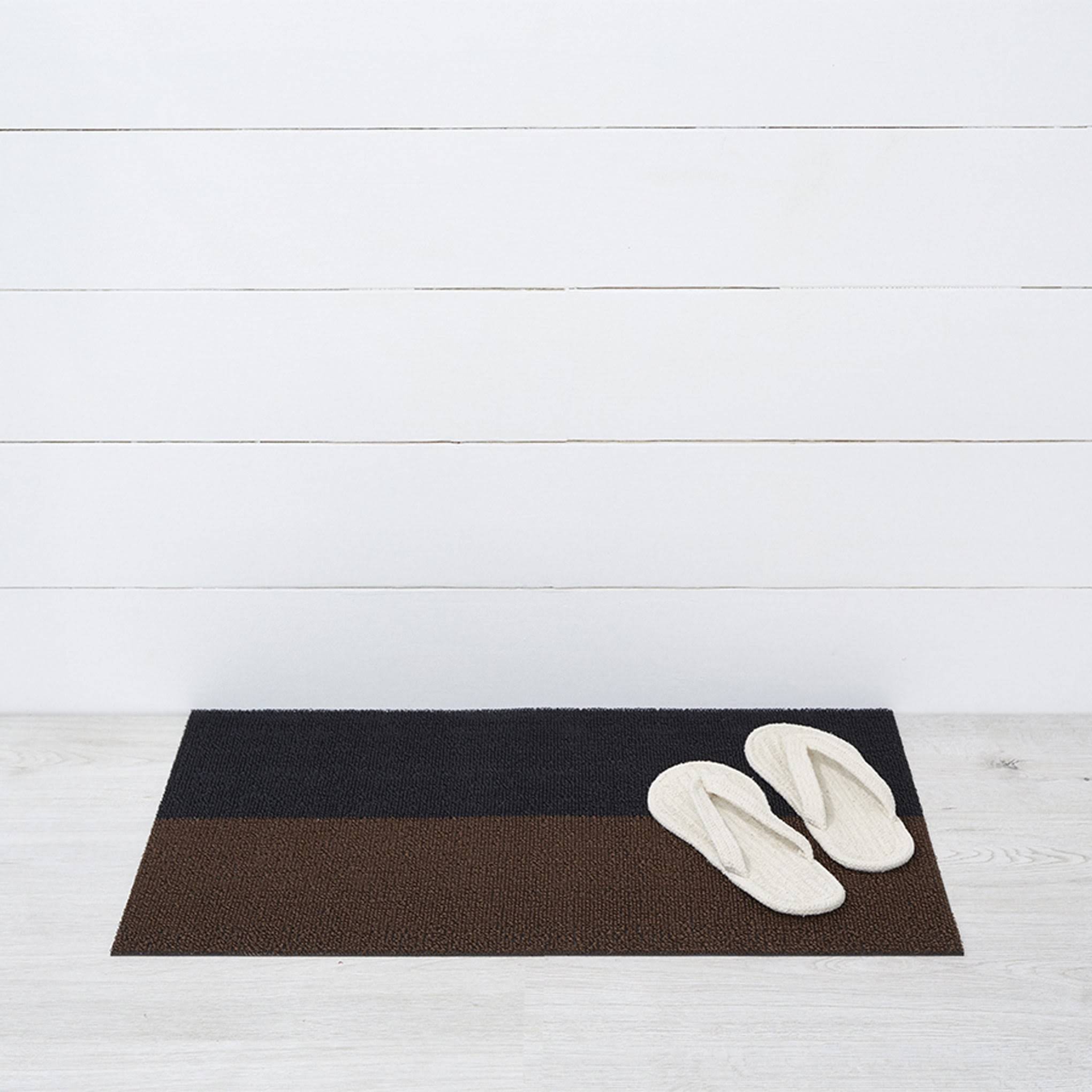 Chilewich Duo Stripe Shag Mat - Mocha