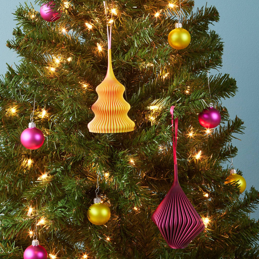 3D-Printed Holiday Ornaments - Set of 2 - Watermelon/Grapefruit