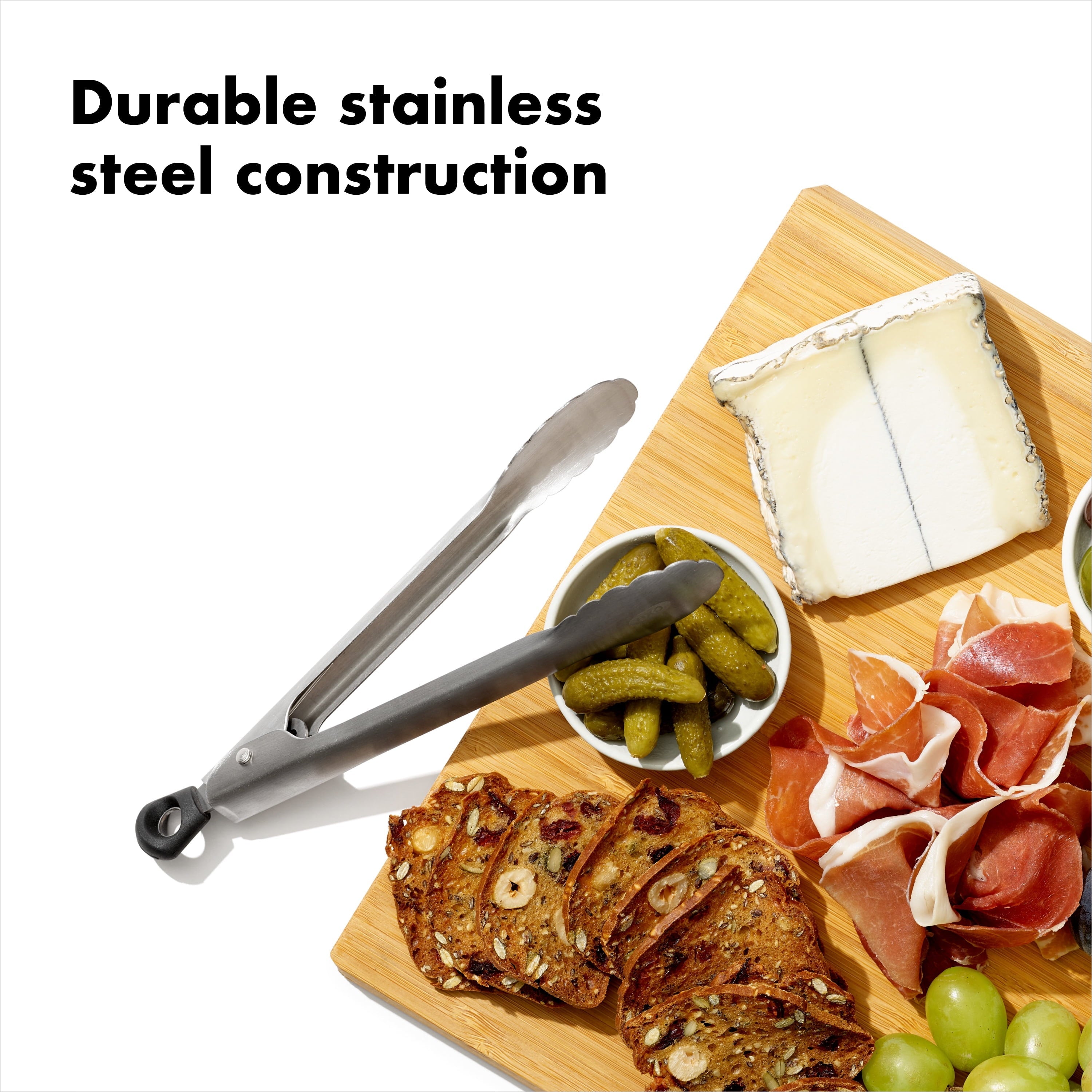 Stainless Steel Mini 7-inch Food Tong with Locking Handle