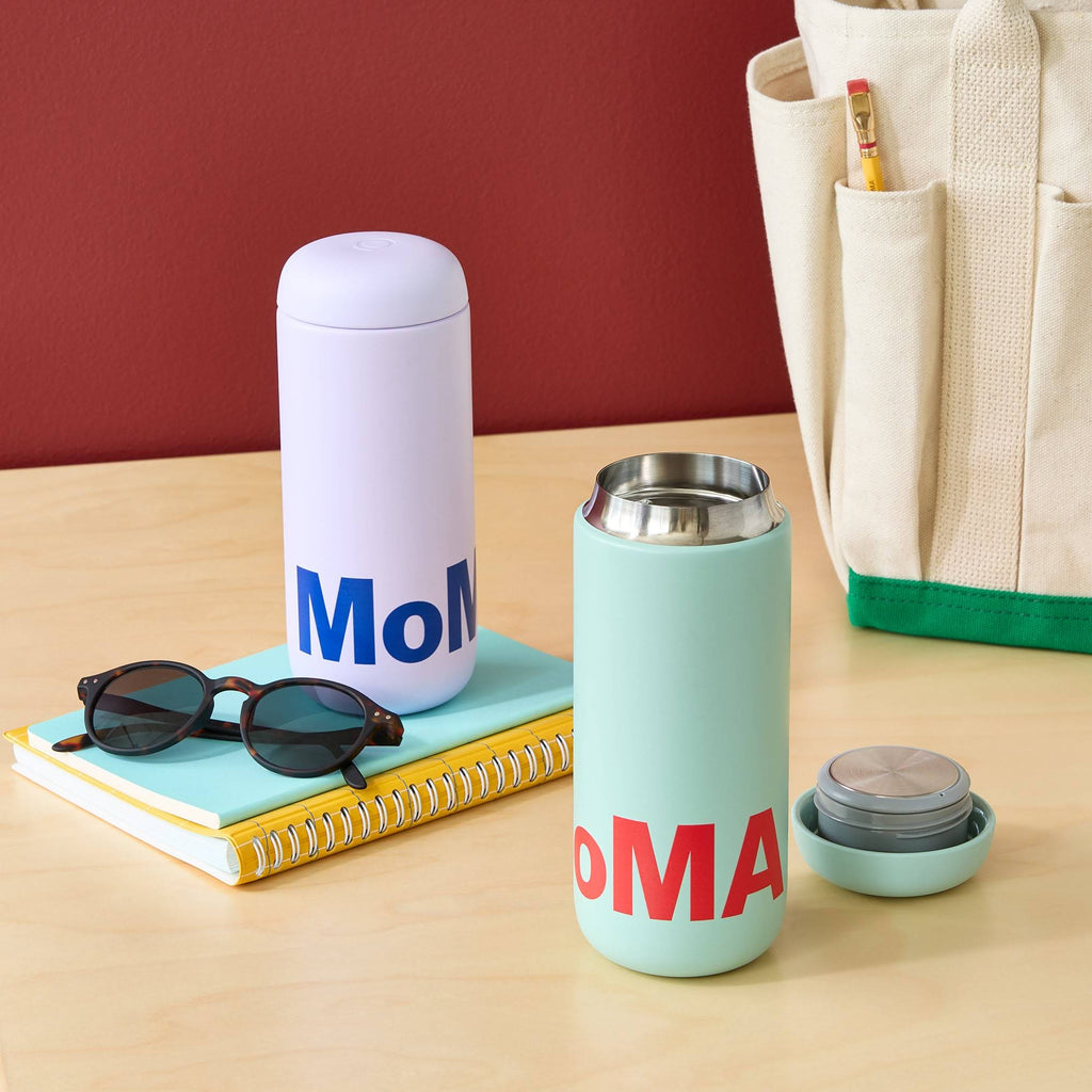Colorful MoMA Insulated Travel Mug - Mint/ Red