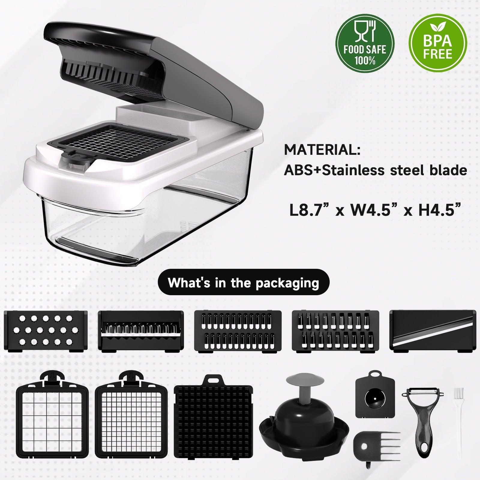 Vegetable Chopper Food Slicer, 15 in 1 Multi-Function Food Chopper for Onion, Veggie, Cheese Grater, Vegetable...