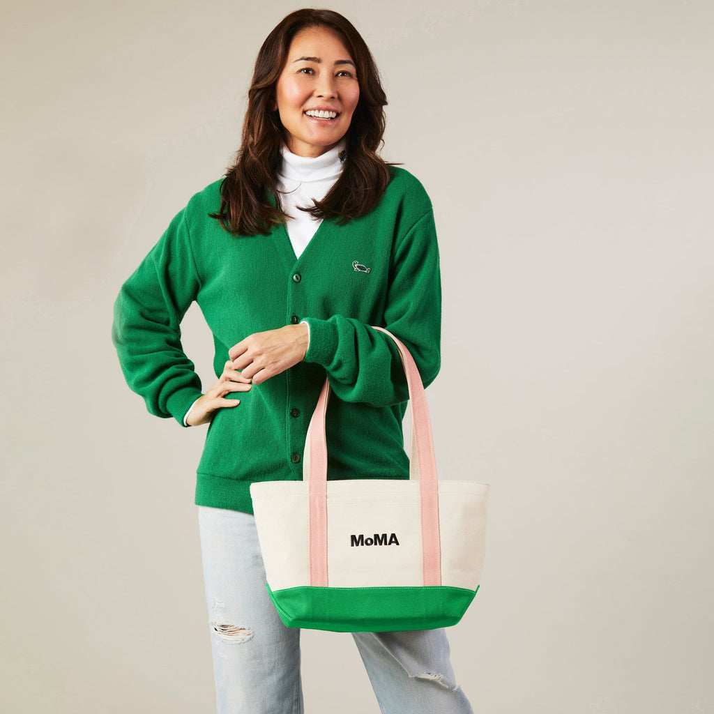 MoMA Baggu Heavyweight Canvas Tote - Pink/ Green