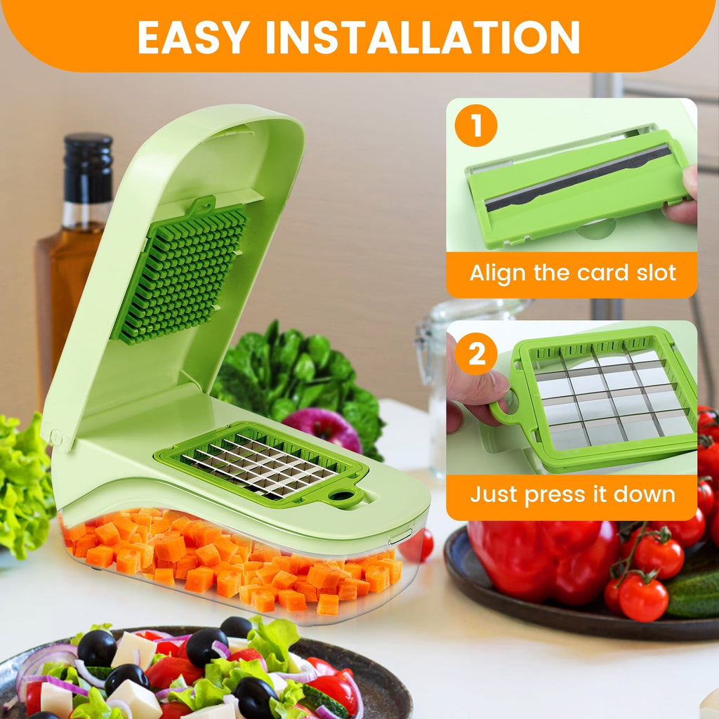 16 in 1 Vegetable Chopper, Multifunctional Veggie Chopper for Salad Garlic Carrot Egg Separator Food Chopper w...