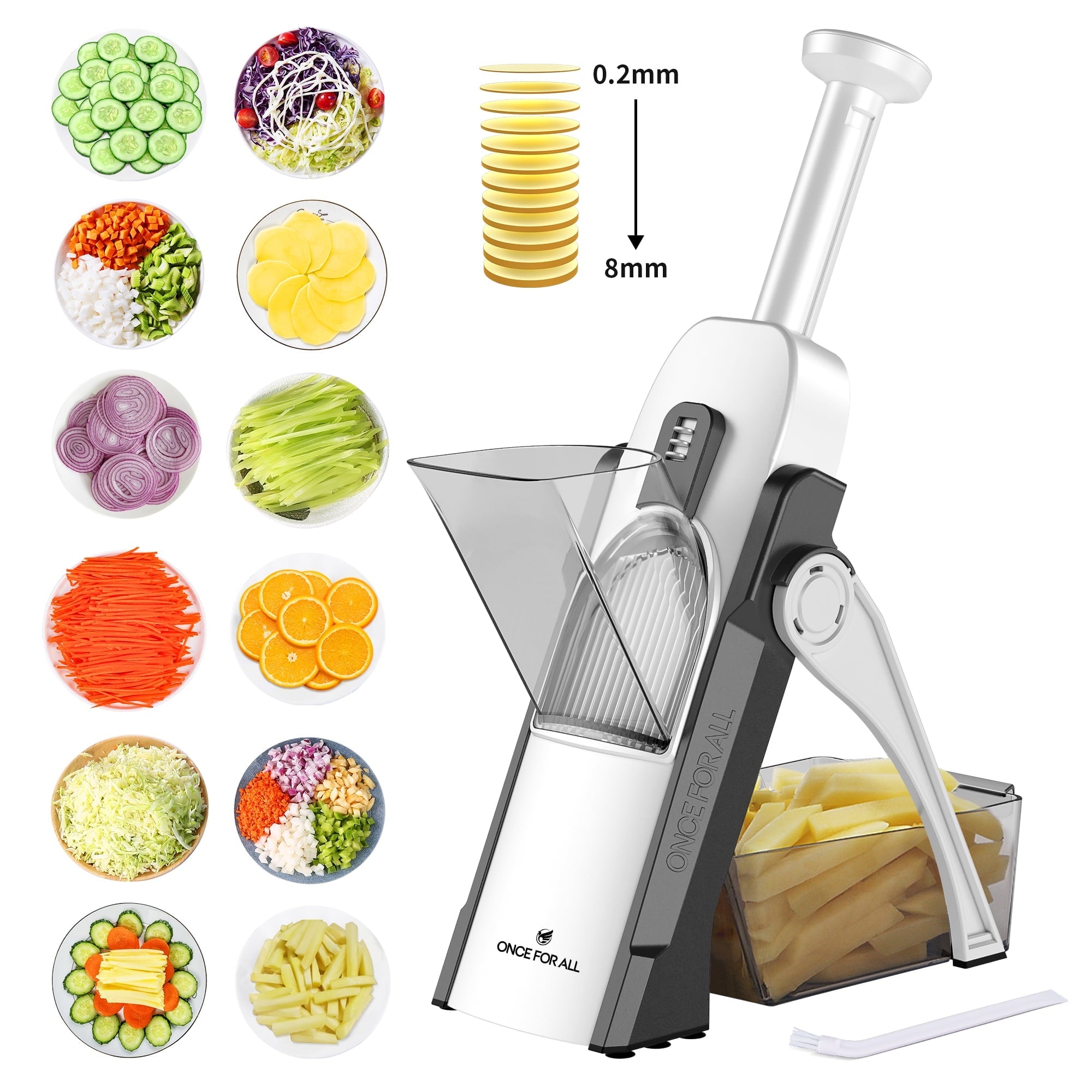 Vegetable Mandoline Slicer Chopper, Kitchen Adjustable Safe Onion Potato Food Chopper, Perfect for Slici...