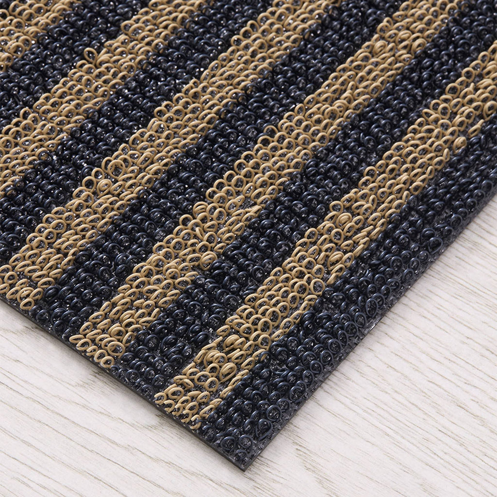 Chilewich Breton Stripe Shag Mat - Coast