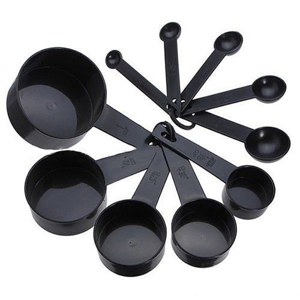 10-Piece Plastic Measuring Cups and Spoons Set - 5 Cups (15ml-250ml) & 5 Spoons (0.6ml-7.5ml) - Baking & Cooking Tool...