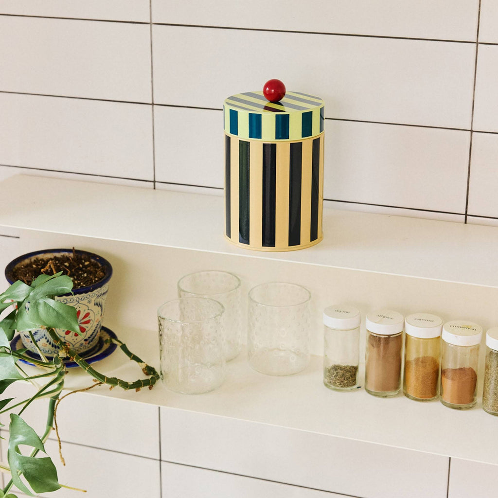 Dusen Dusen Striped Canister - Orange/ Black