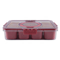 8-Compartment Snackle Box, Charcuterie and Snack Container, Divided Serving Tray with Lids and Handle, Dishwasher Saf...