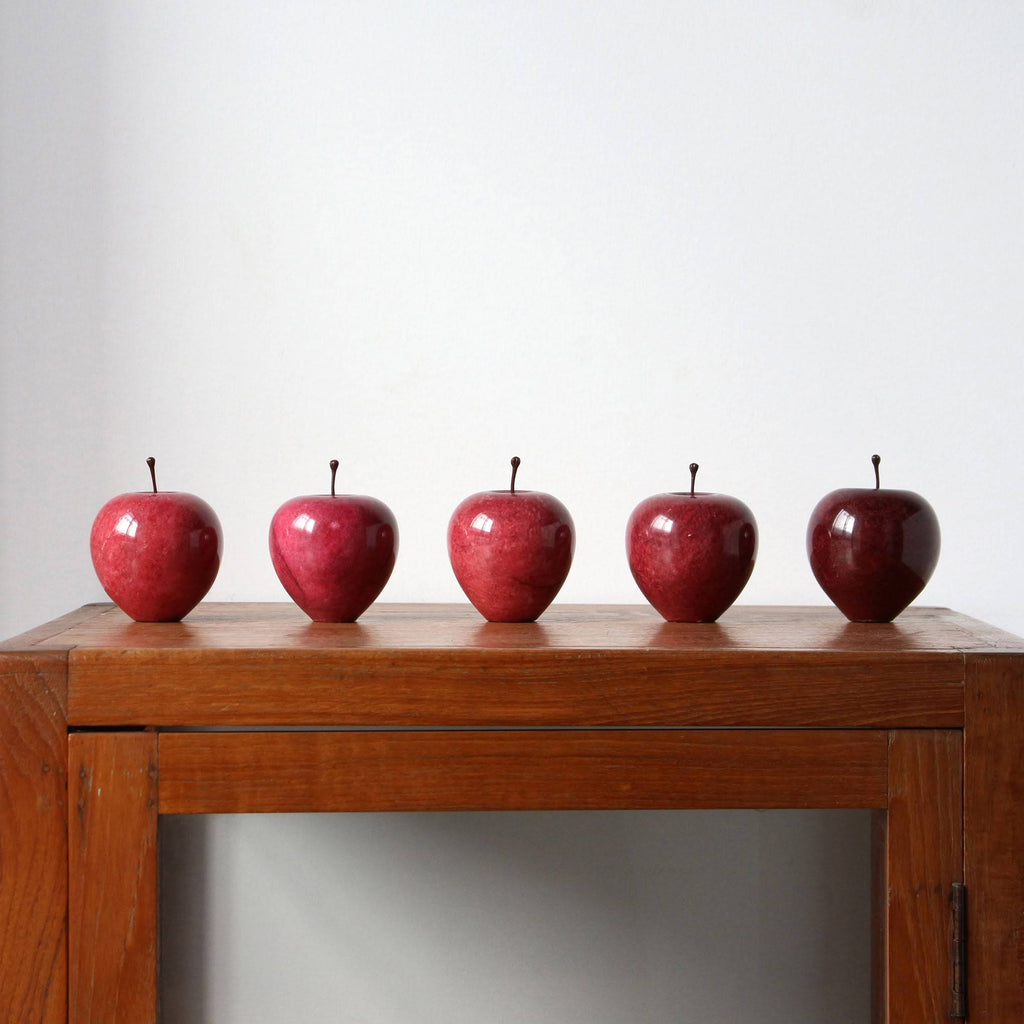 Marble Apple Paperweight - Red