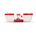 1 Gallon, 2 Packs, Red, Large Rectangular Plastic Food Storage Containers