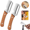 Vegetable Peeler for Kitchen | Non-Slip Wooden Handle & Bottle Opener with Stainless Steel Blade for...