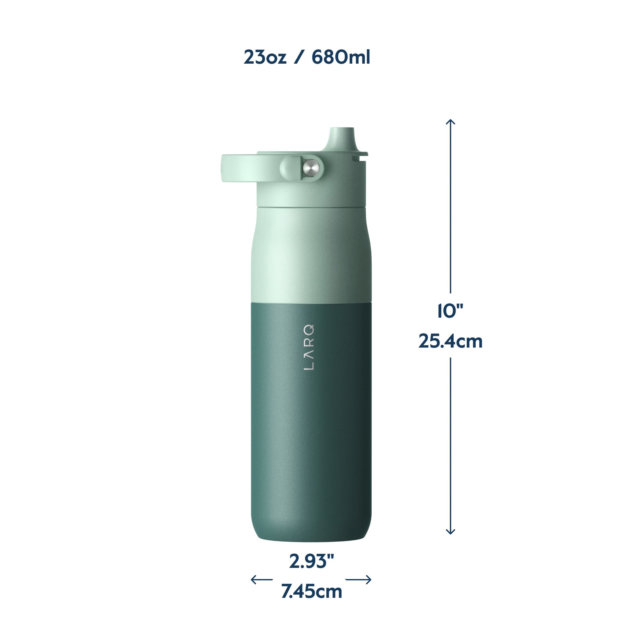 Larq PureVis 2.0 Water Bottle &amp; Filters - Eucalyptus Green