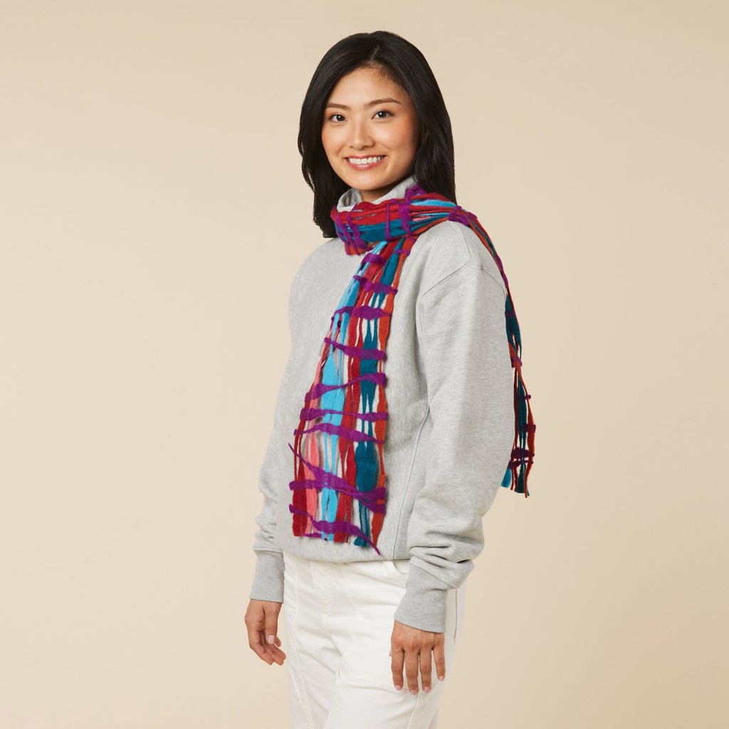 Nuno Threadstray Open-Weave Felted Wool Scarf - Warm Multi
