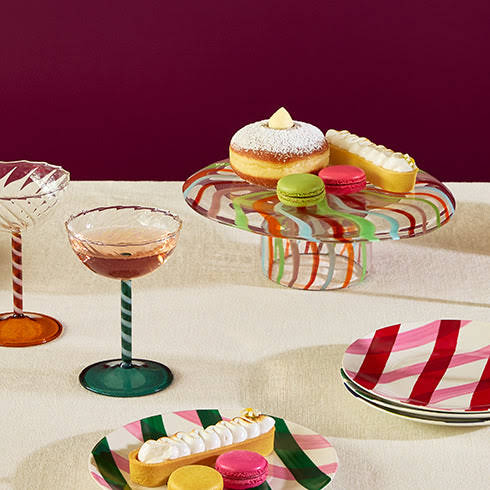 Reversible Cake Stand/Chip &amp; Dip Glass Platter