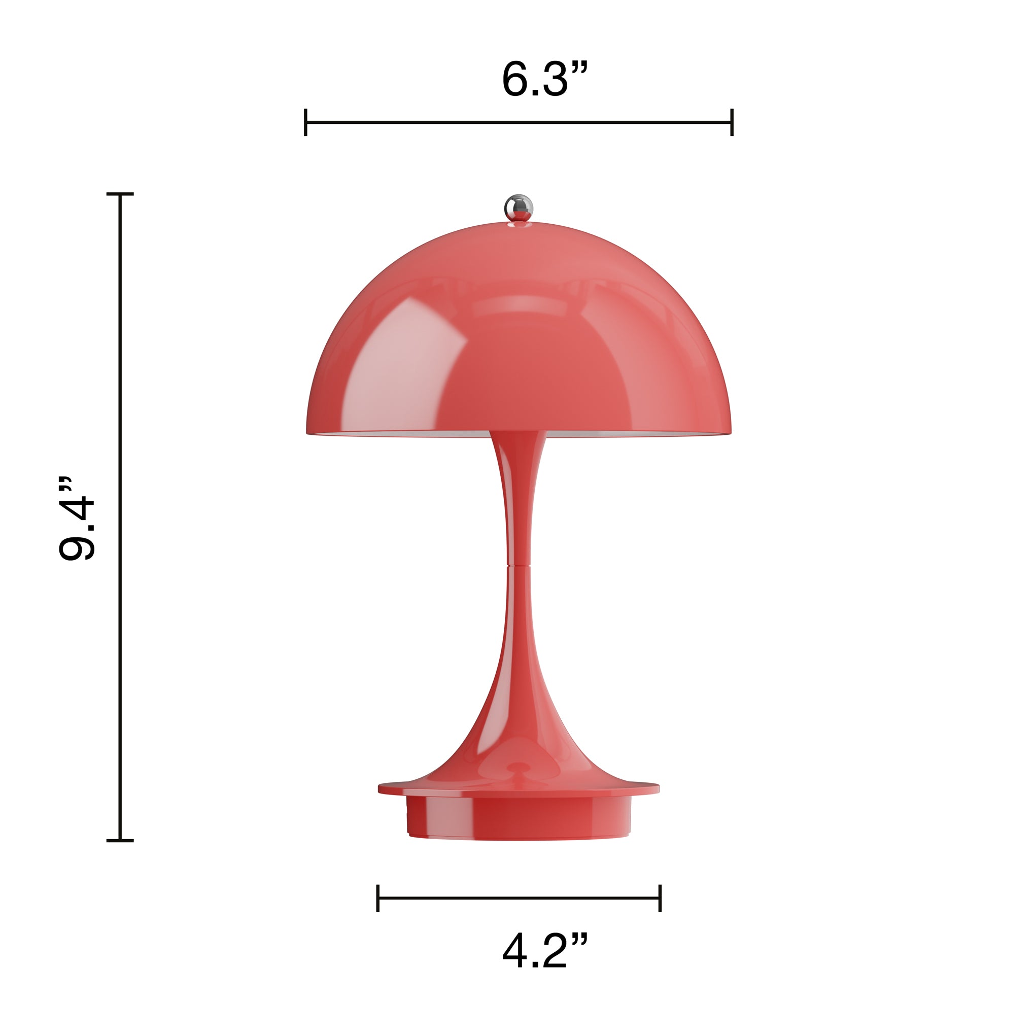 Panthella 160 Portable Table Lamp - Coral