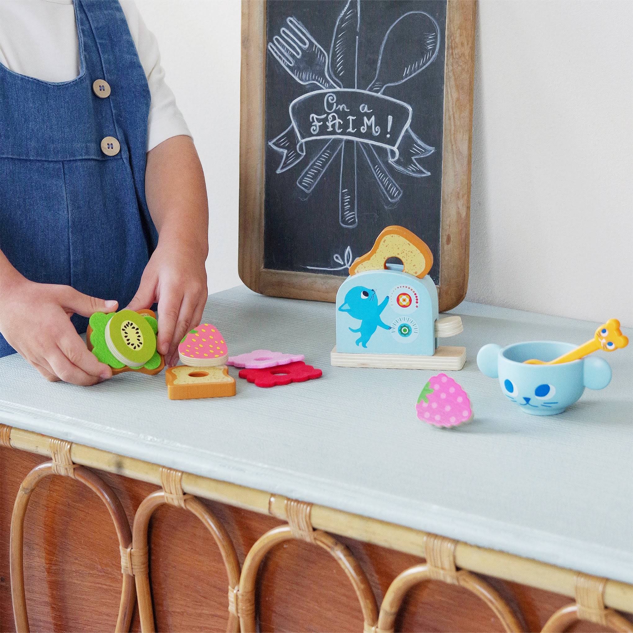 Kitten's Breakfast Set Wooden Toy