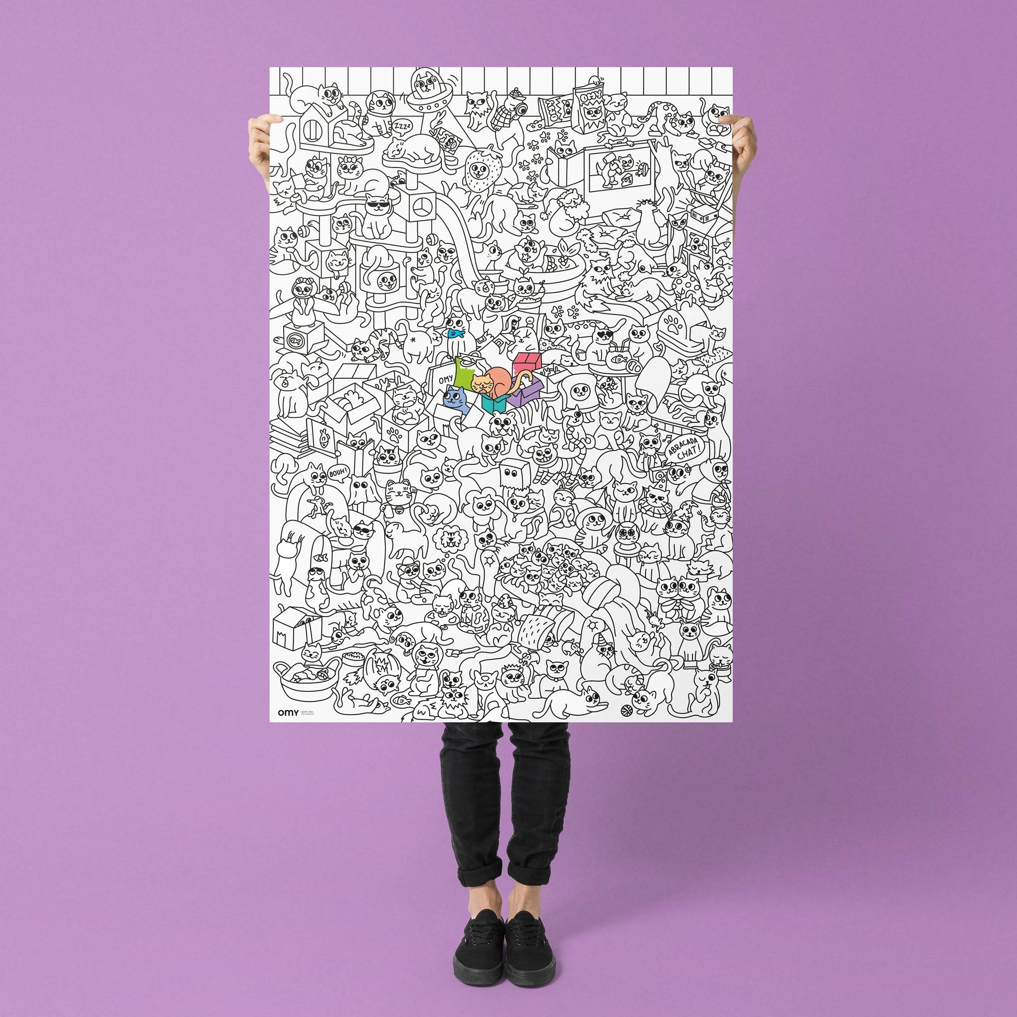 OMY Kitty Giant Coloring Poster
