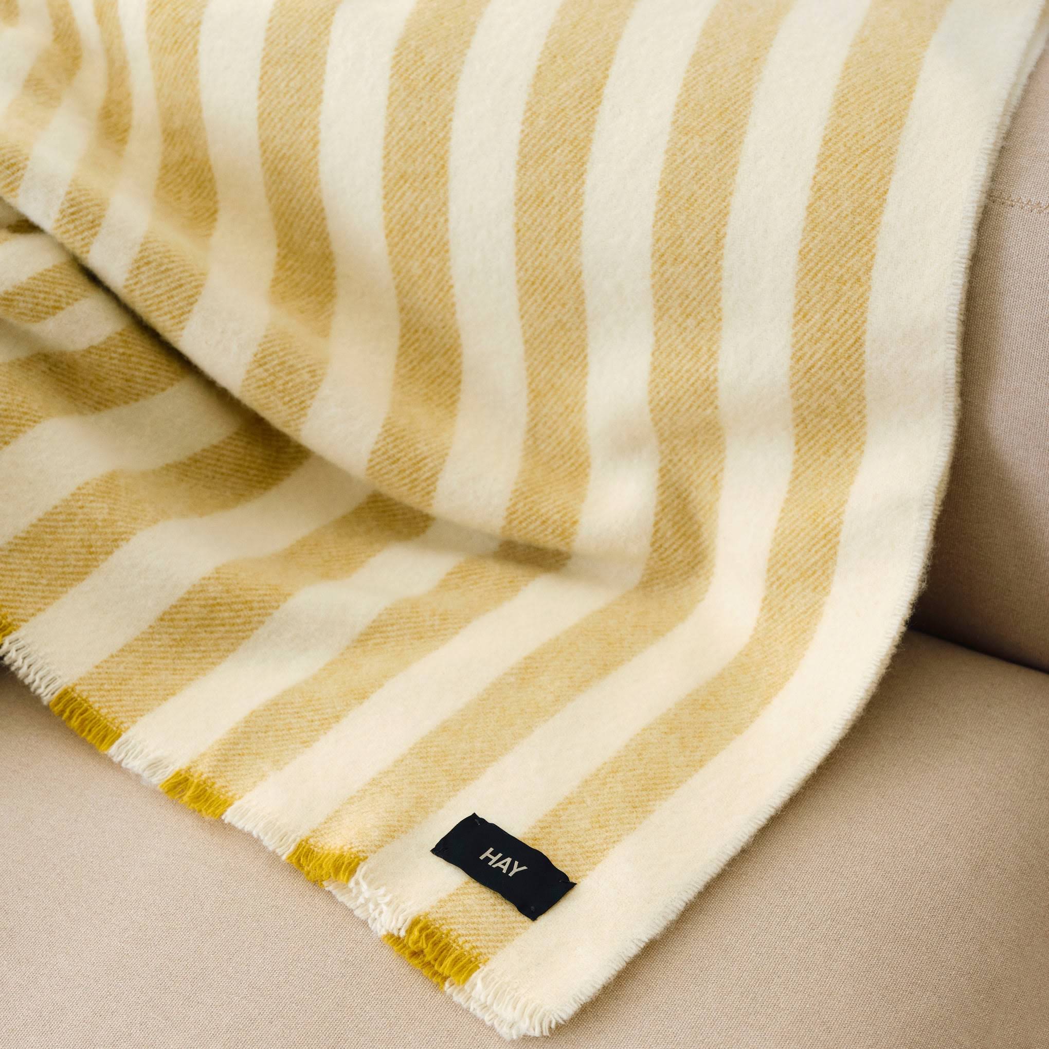 HAY Duo Striped Wool Throw - Cream