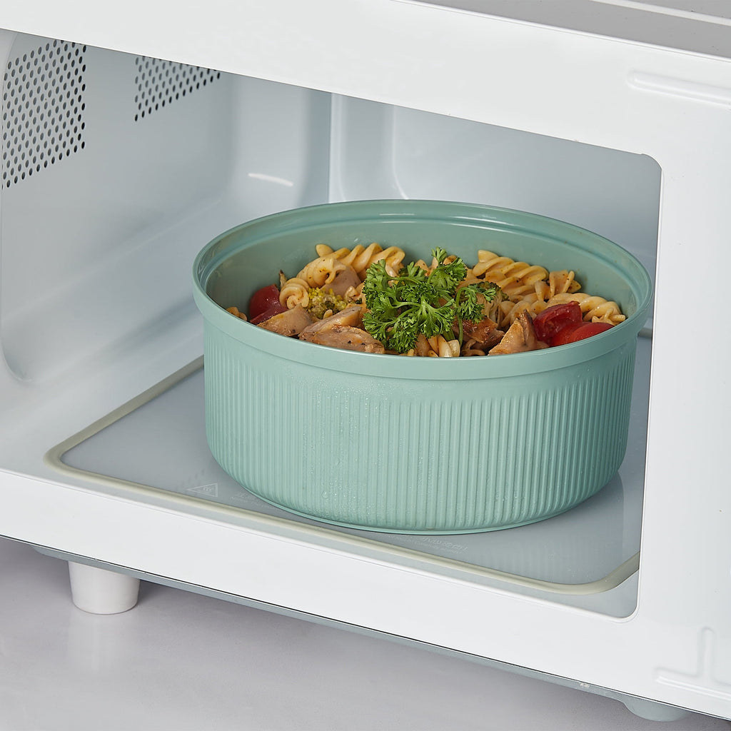 (2 pack) Food Storage Bento Container, Round, Green, 47oz Capacity, A Practical Choice for School Lunches a...
