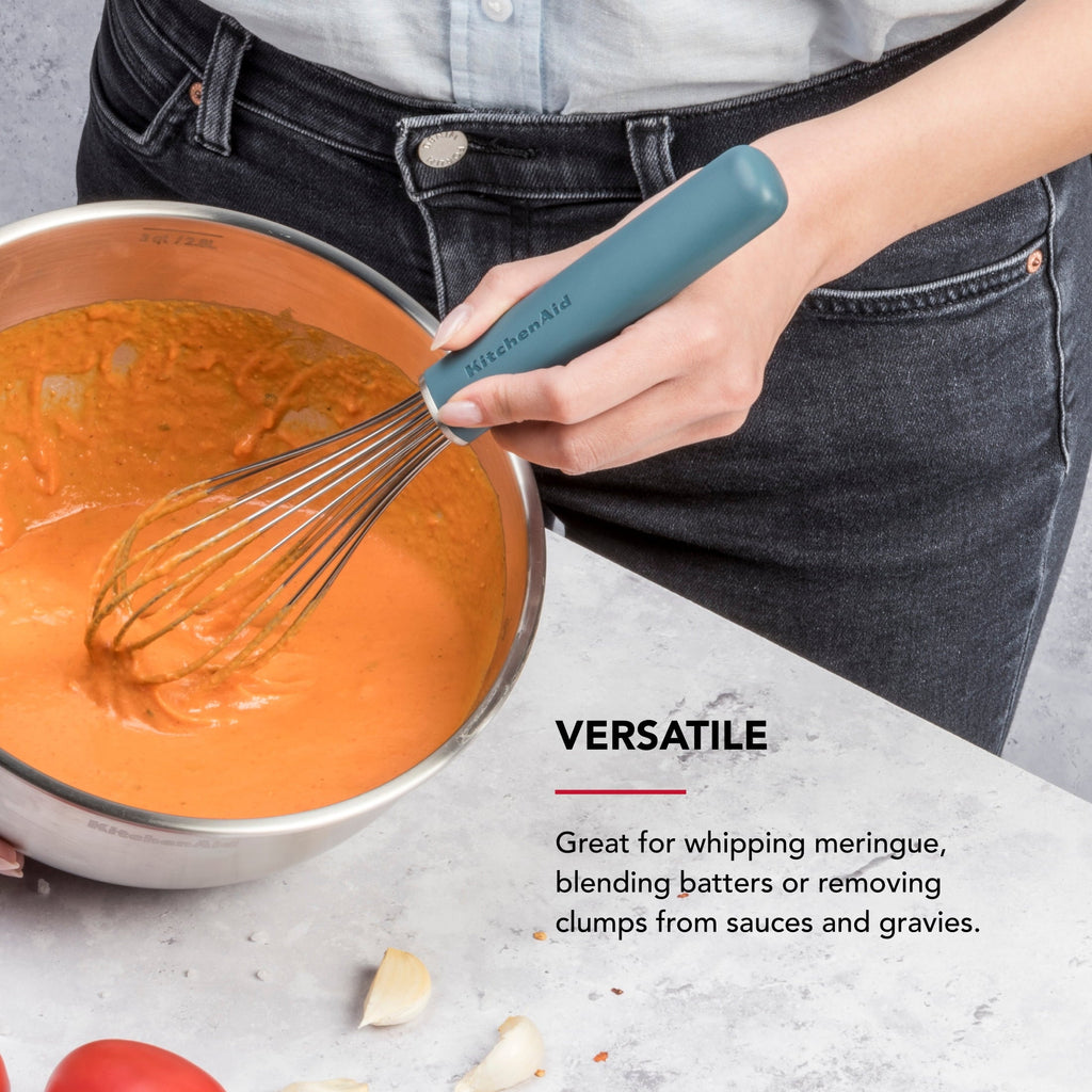 Stainless Steel Wire Kitchen Whisk with Ergonomic Handle, Agave