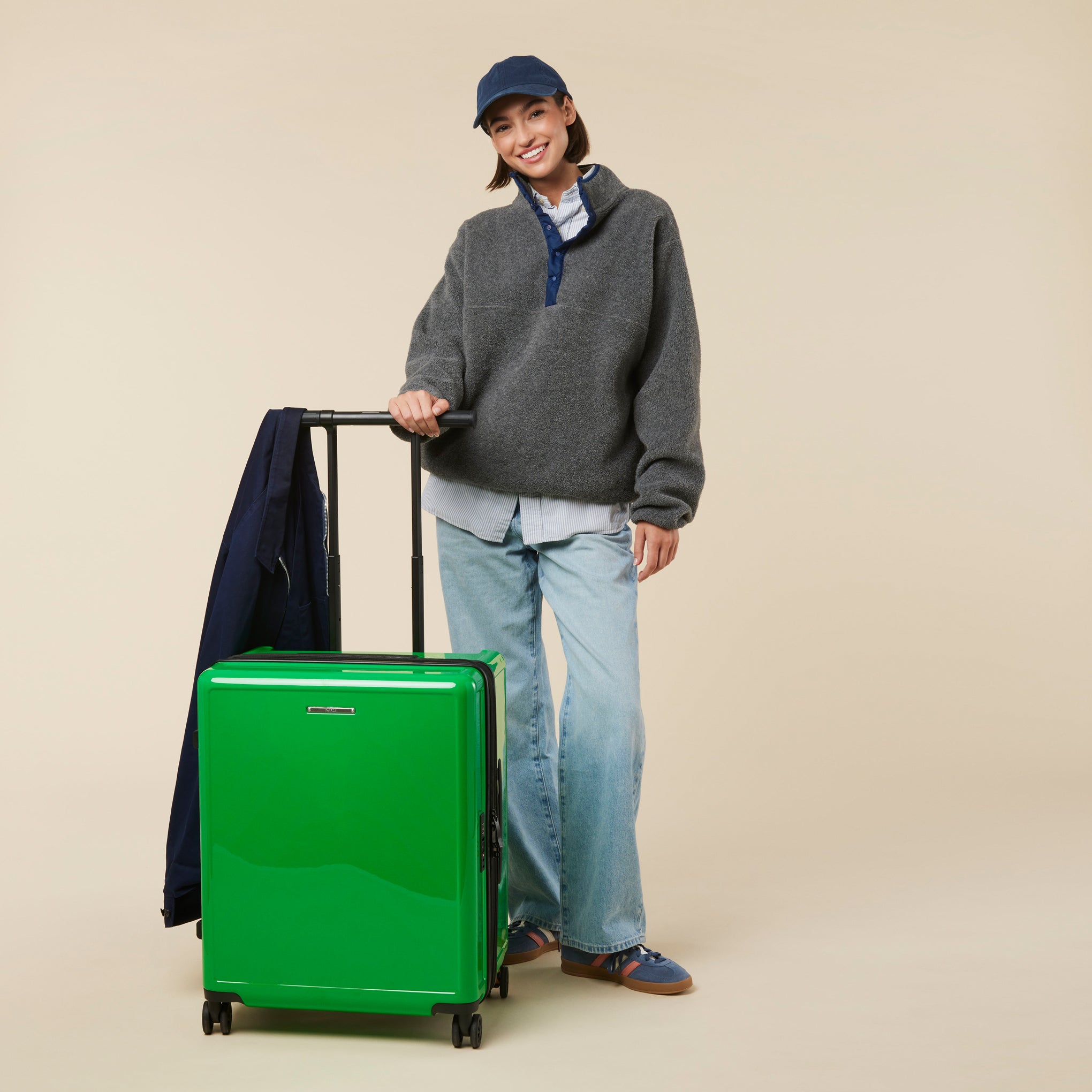Square Expandable Suitcase with TT Handle - Checked