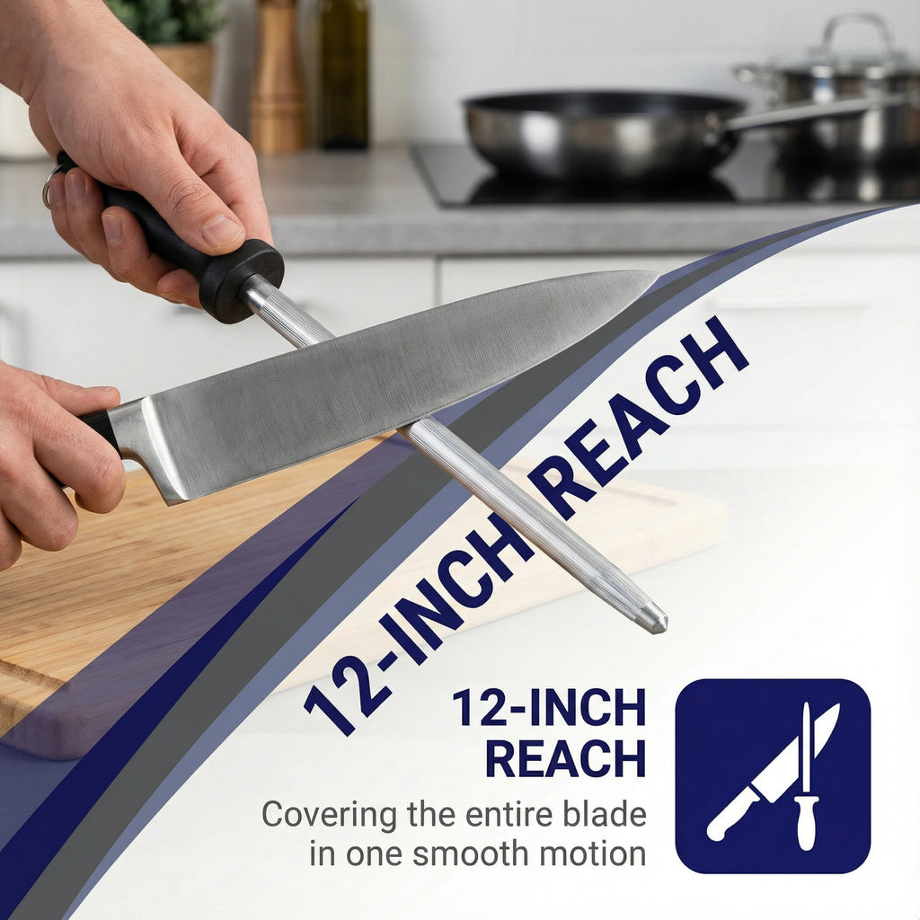 12 Inch Carbon Steel Black Sharpening Steel Knife Sharpeners