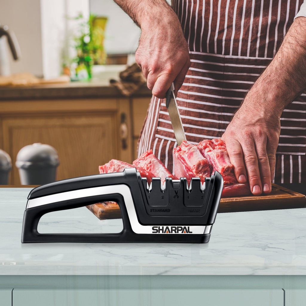 104N 5-in-1 Kitchen Knife and Scissors Sharpener, Tungsten Carbide