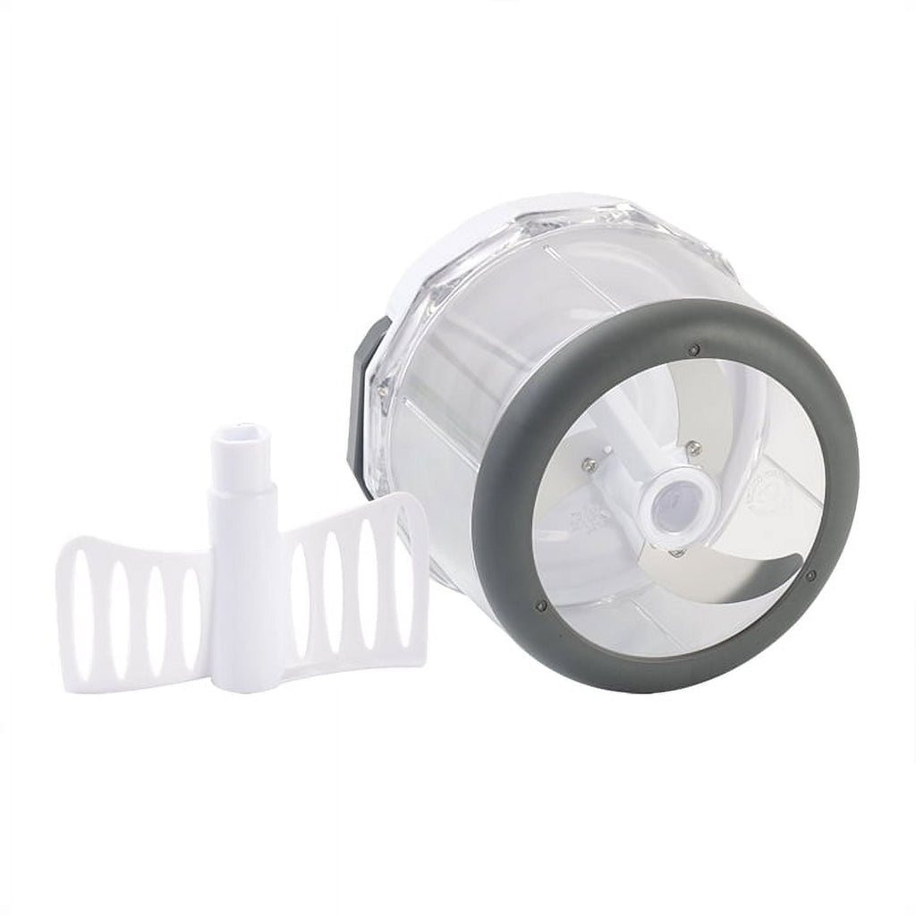 1qt Quick Pull Chopper, BPA free , SS Blades, Food Contact Safe Material , White & Grey, Weight 320g