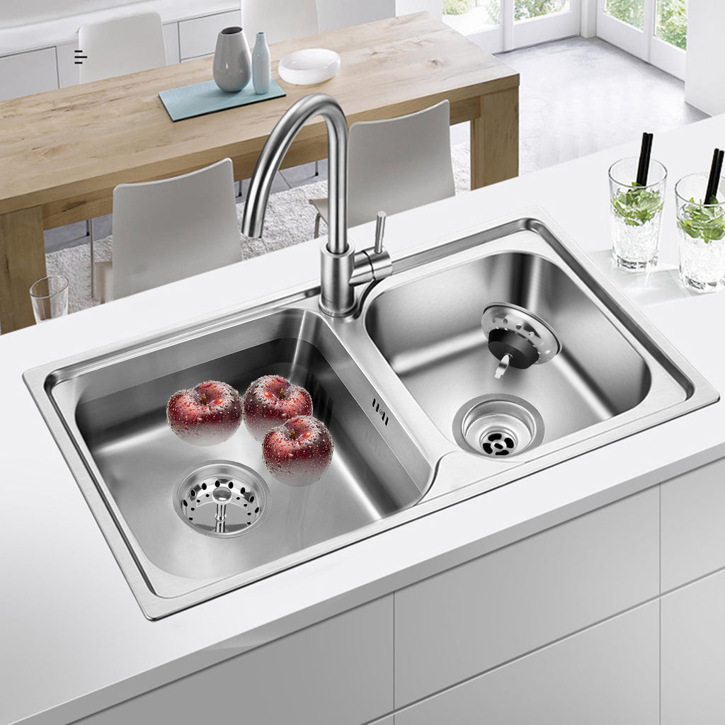 2pcs Kitchen Sink Strainer Baskets, Stainless Steel Sink Stopper, Anti-Clogging Food Catcher for 3.1" Drain Hole