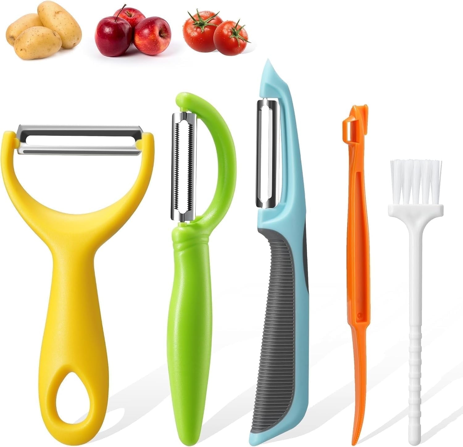 Vegetable Peeler, 5pcs Stainless Steel Veggie Peeler for Potato Carrot Orange Apple Fruit
