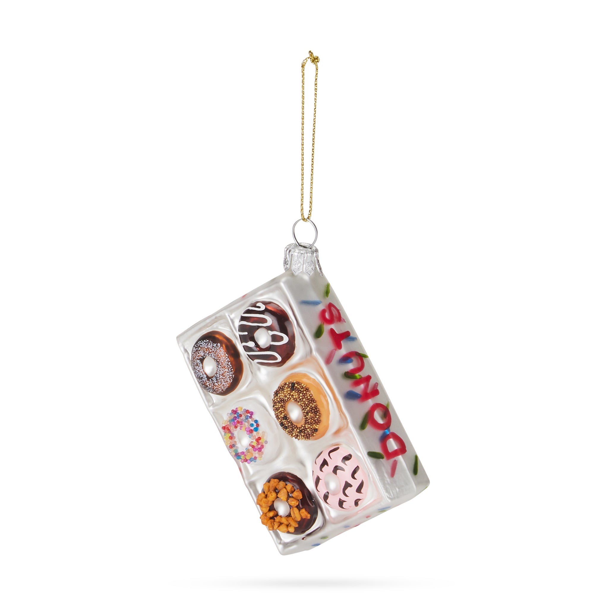 NYC Glass Holiday Ornament - Donut Box