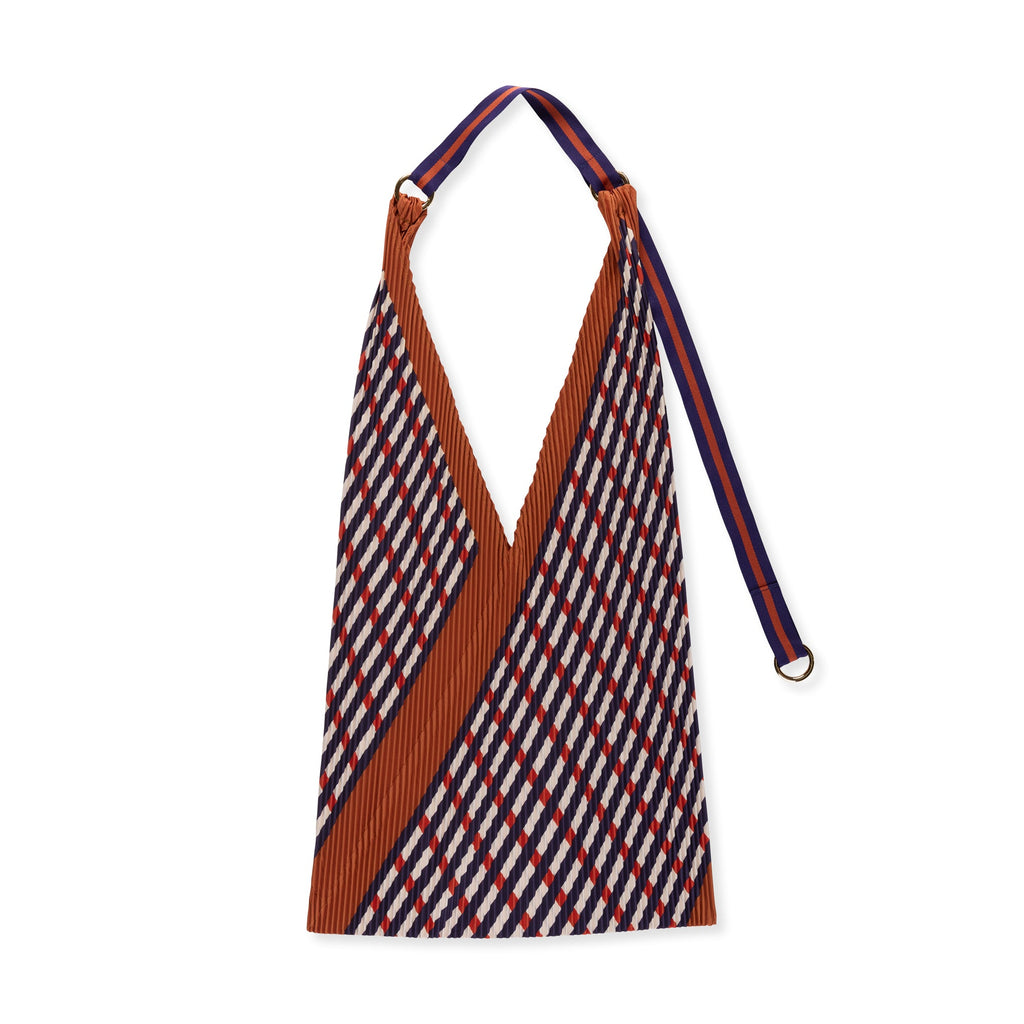 Pleated Recycled Polyester Y Bag - Sophia Terracotta