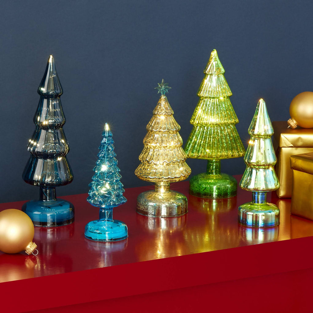 MoMA Colorful LED Lighted Trees - Set of 5 - Small - Blue