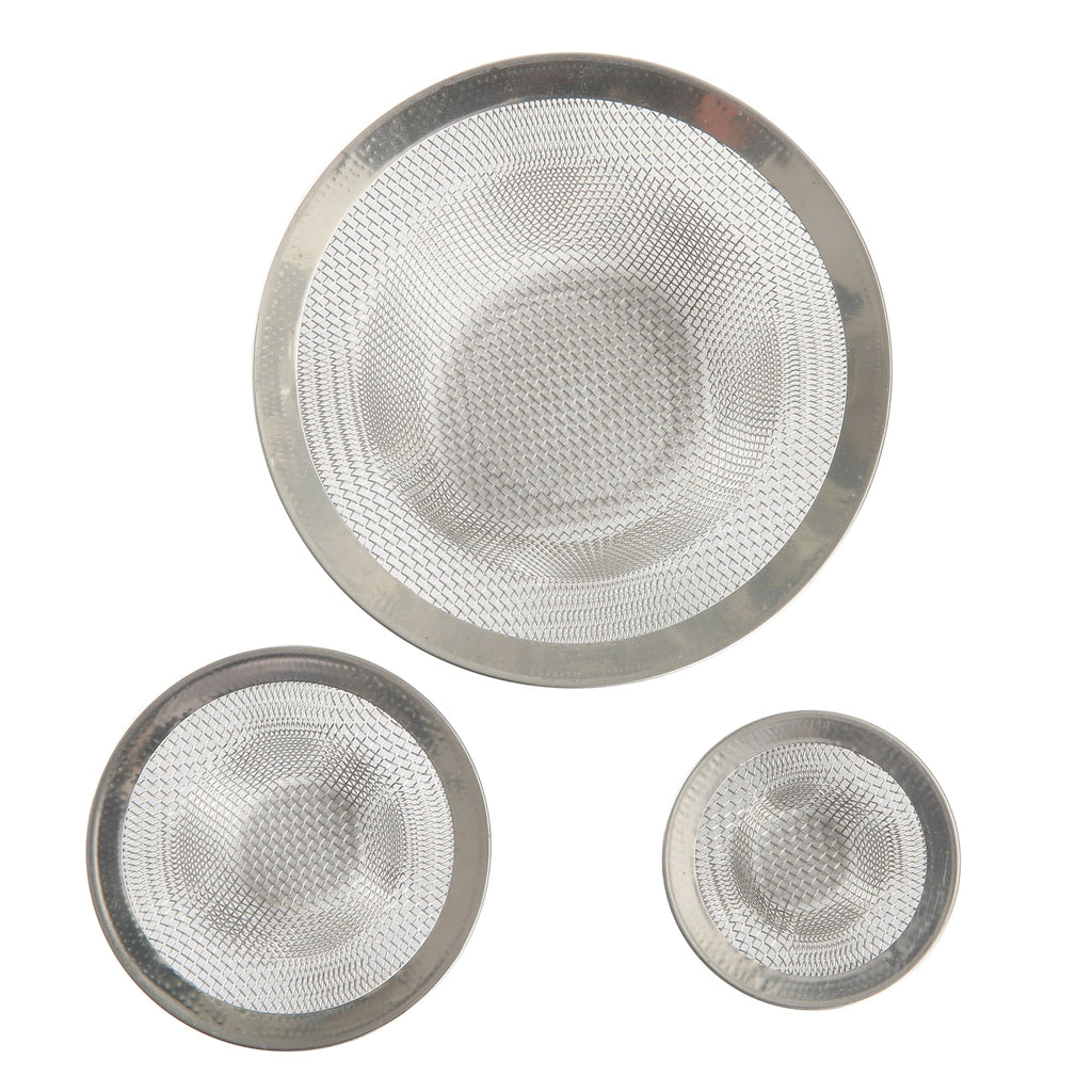 Size 3 Pack Stainless Steel Mesh Drain Strainers Silver