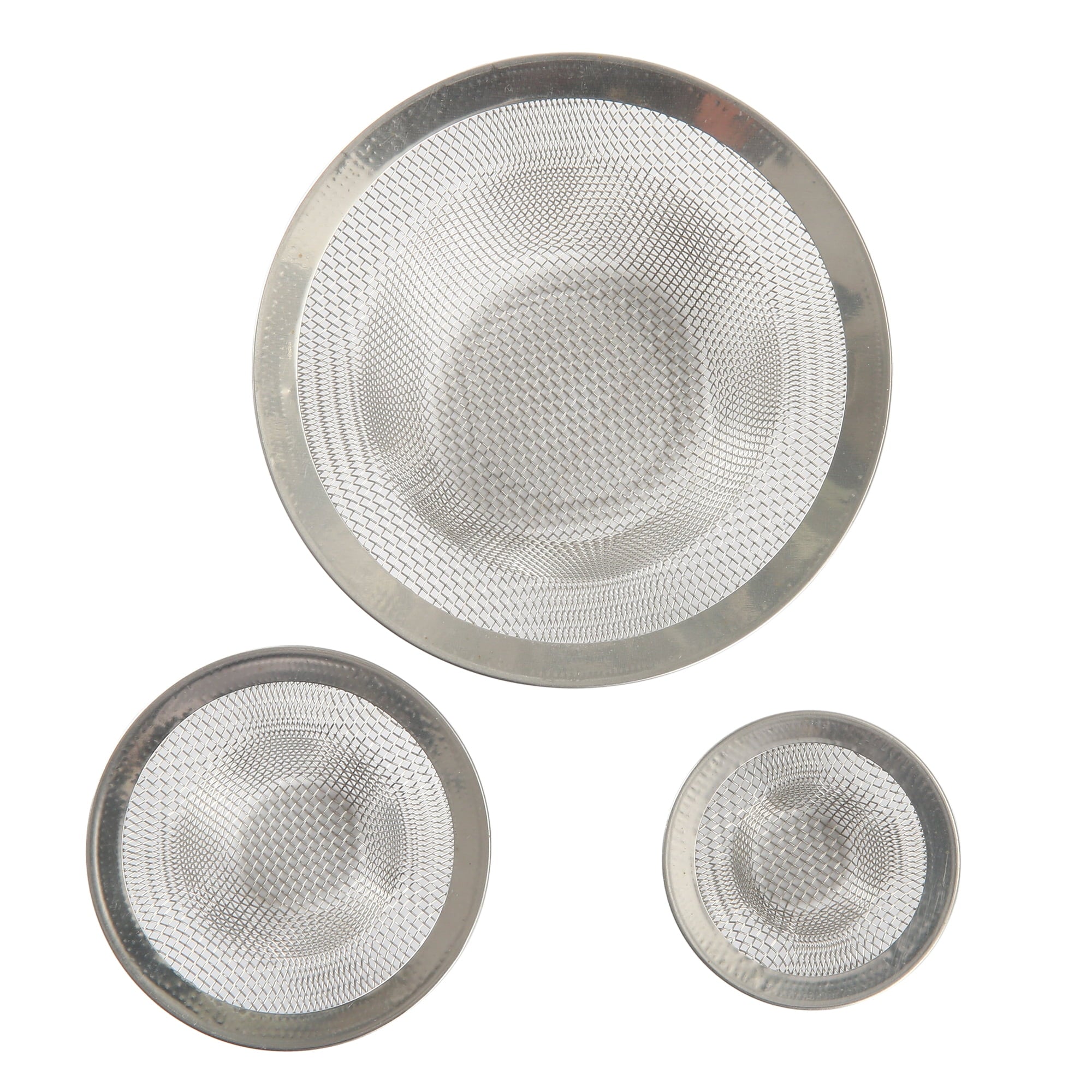 Size 3 Pack Stainless Steel Mesh Drain Strainers Silver